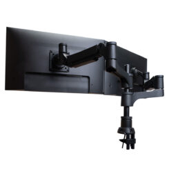 R-Go Tools Monitorarm R-Go Caparo, verstelbare dubbele monitorarm met gasveer, 100% circulair, 3-9 kg draagvermogen, zwart - Afbeelding 3