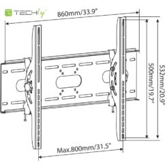 Techly ICA-PLB 890 tv-bevestiging 2,03 m (80") Zwart - Afbeelding 6