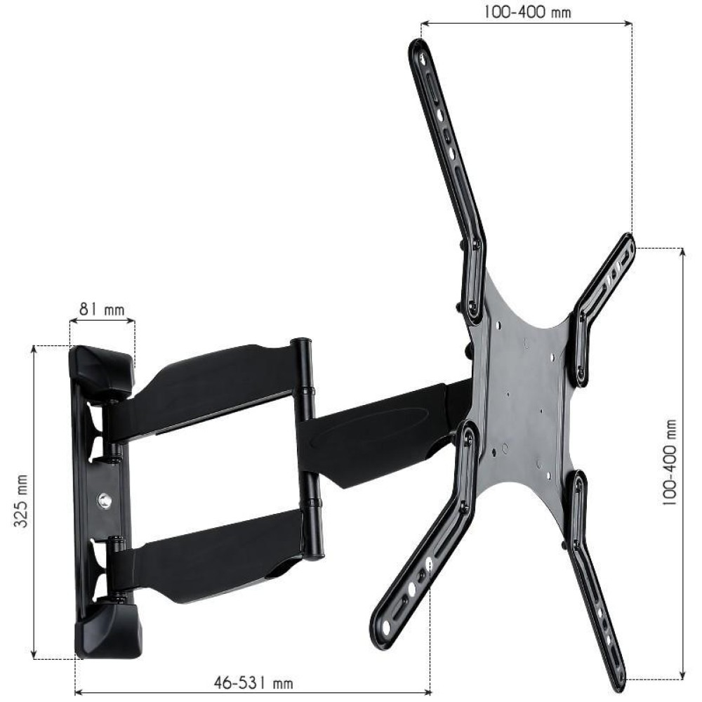 Techly ICA-PLB 171M tv-bevestiging 139,7 cm (55") Zwart - Afbeelding 6