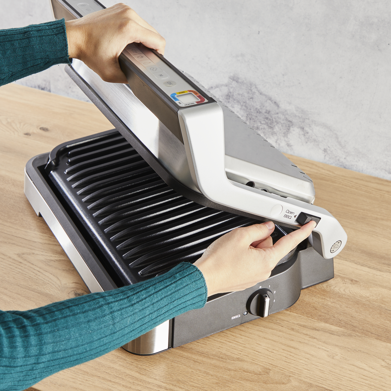 Tefal OptiGrill 2in1 XL OptiGrill 2-in-1 XL GC782D intelligente grill en bbq rvs - Afbeelding 6