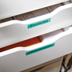DYMO originele D1 labels | Zwarte Tekst op Groen Label | 19 mm x 7 m | zelfklevende etiketten voor de LabelManager labelprinter | gemaakt in Europa - Afbeelding 5