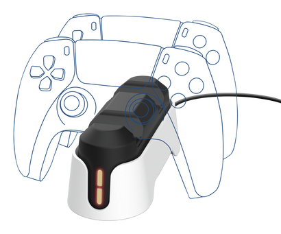Trust GXT 228 Dual Charging Dock - Dual charging station – Voor console controllers – USB-gevoed – Playstation 5 - Wit/Zwart - Afbeelding 6