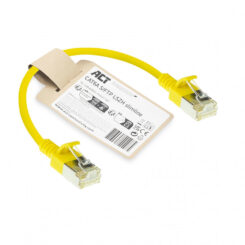 ACT Gele 0,25 meter LSZH S/FTP CAT6A slimline patchkabel snagless met RJ45 connectoren - Afbeelding 3