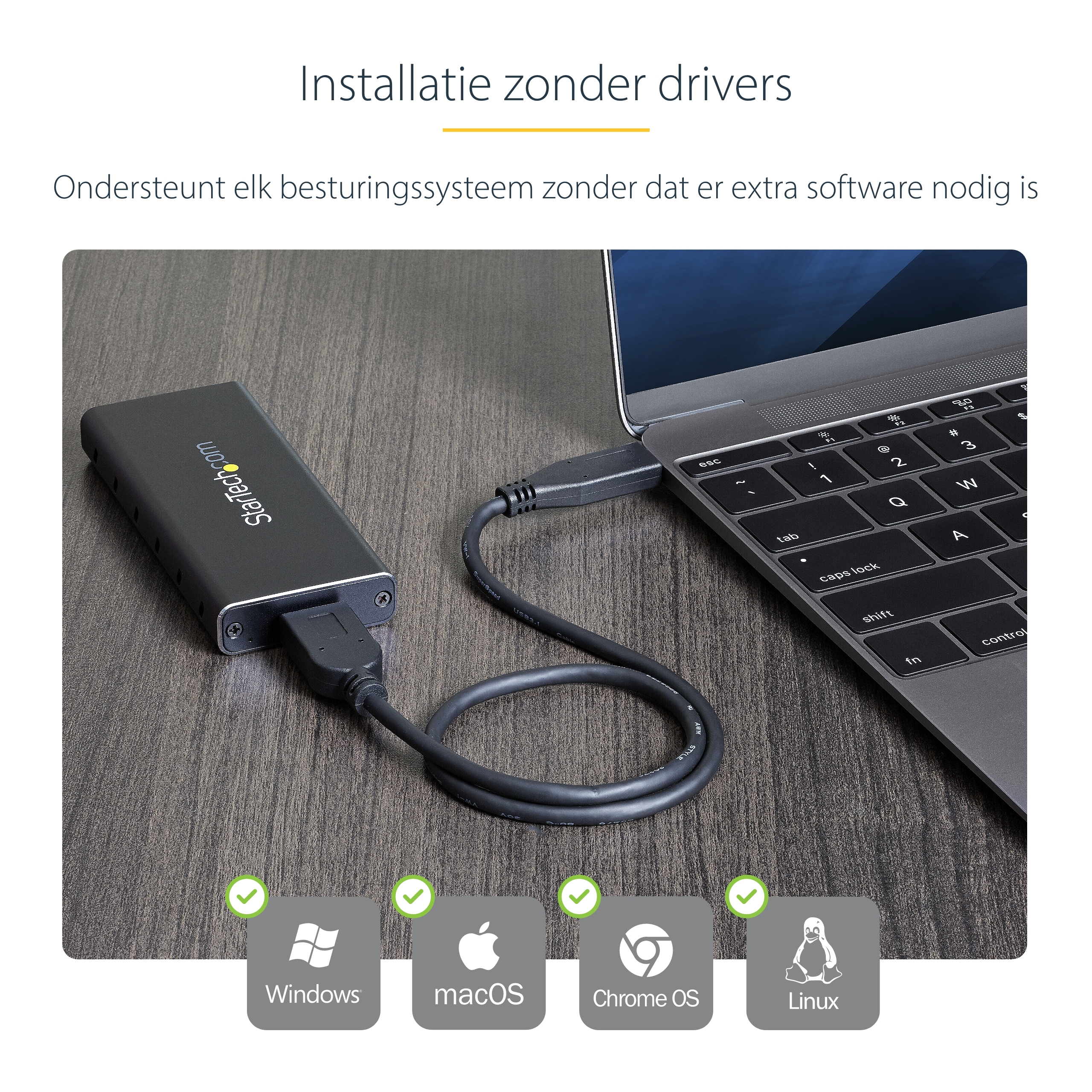 StarTech.com M.2 naar SATA SSD behuizing USB 3.1 (10Gbps) met USB-C kabel externe behuizing - Afbeelding 10