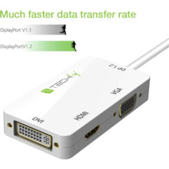 Techly IADAP DP-COMBOF2 video kabel adapter 0,15 m DisplayPort HDMI / DVI / VGA Wit - Afbeelding 7