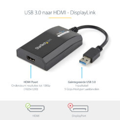 StarTech.com USB 3.0-naar-HDMI externe Multi-Monitor grafische videoadapter voor Mac & pc – DisplayLink gecertificeerd – HD 1080p - Afbeelding 8