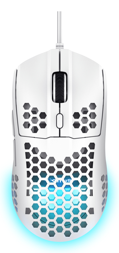Trust GXT 928W Helox Gaming Muis - Ultralichte gamingmuis – 6 programmeerbare knoppen – 6400 DPI – Wit - Afbeelding 4