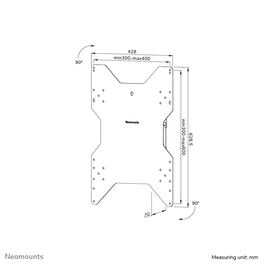 Neomounts WL85-515WH16 TV muur beugel 55-75" - roteerbaar - Afbeelding 17