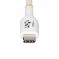 StarTech.com 4m USB-C Laadkabel, Charge & Sync, 240W (5A) PD EPR, USB 2.0, Laptop Type C Laadkabel, USB-IF Gecertificeerd, TPE Mantel - Witte USB-C Oplaadkabel - Afbeelding 6