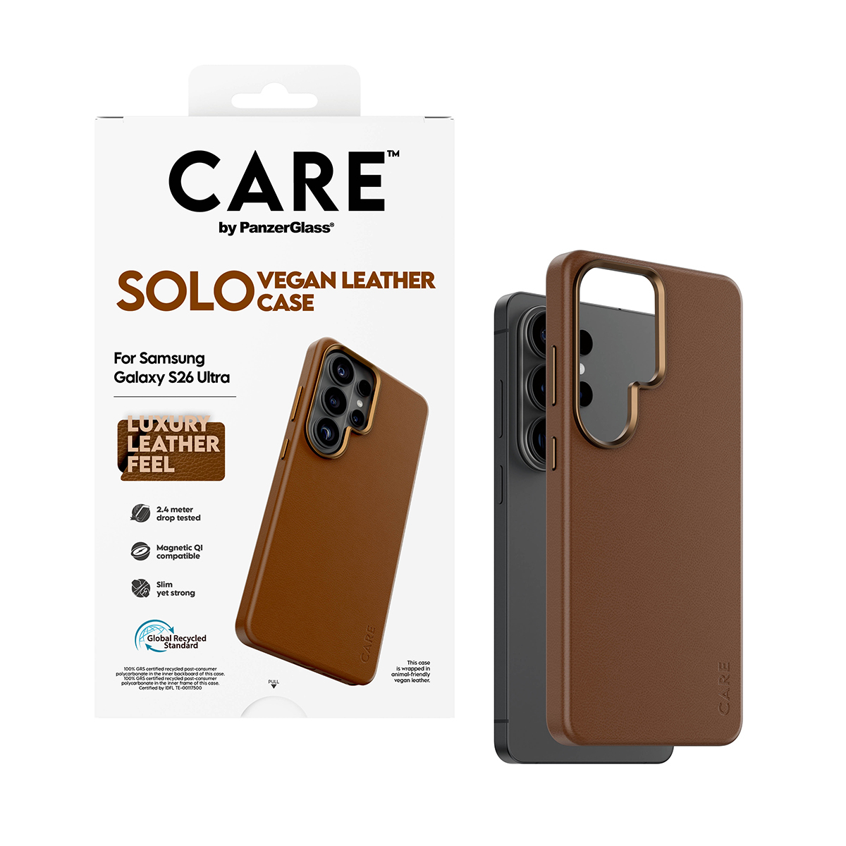 PanzerGlass CARE™ by ® Solo Case Brown w. Qi Samsung Galaxy S26 Ultra mobiele telefoon behuizingen Hoes Bruin - Afbeelding 6