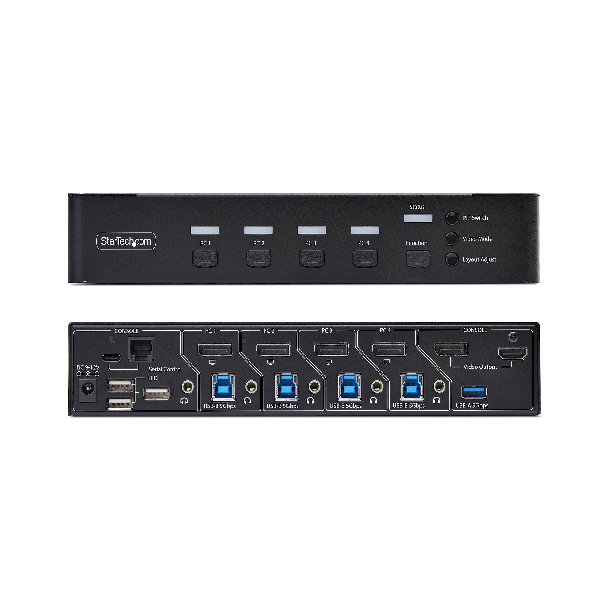 StarTech.com 4-port DisplayPort KVM-switch met Mouse Roaming en Multi-View / Picture-in-Picture, 4K 60Hz, USB 3.0 hub (5Gbps), Hotkey Bediening, TAA Compliant - Afbeelding 6