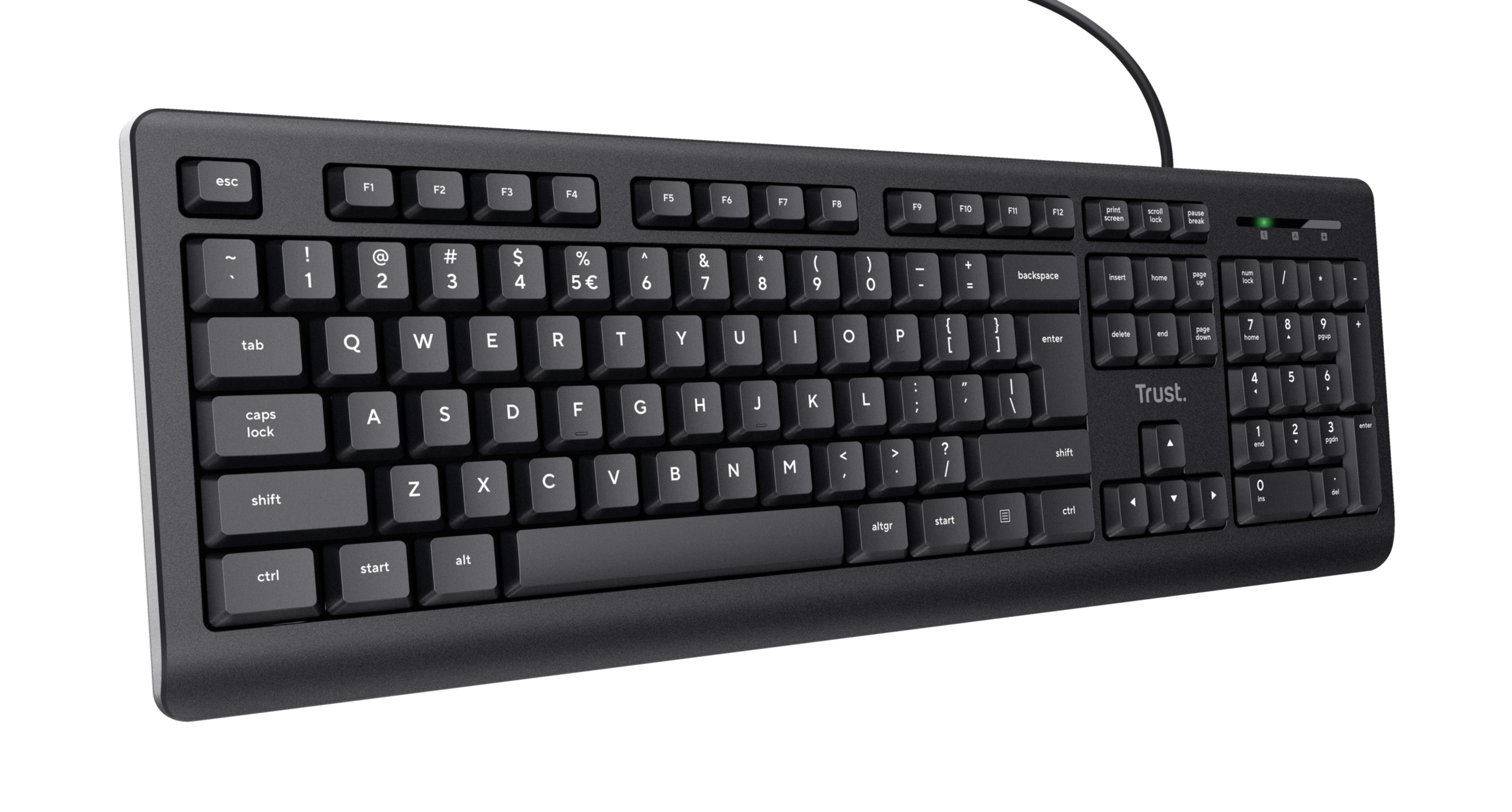 Trust TK-150 Toetsenbord - Bedraad toetsenbord – QWERTY US-indeling – Full-size toetsenbord – Business Model - Zwart - Afbeelding 3