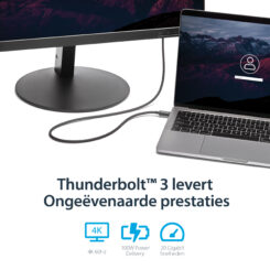 StarTech.com 1m Thunderbolt 3 Kabel, 20Gbps, 100W PD, 4K, Thunderbolt Gecertificeerd, Thunderbolt 4/USB 3.2/DisplayPort Compatibel, Zwart - Afbeelding 9