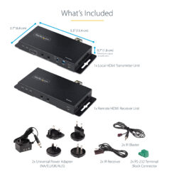 StarTech.com 4K HDMI over Fiber Extender Kit, 4K 60Hz tot 1km (Single Mode) of 300m (Multimode) LC Fiber Optic, HDR, HDCP, 3.5mm Audio/RS232/IR Extender, Transmitter & Receiver Kit, HDMI Rx/Tx - Afbeelding 13