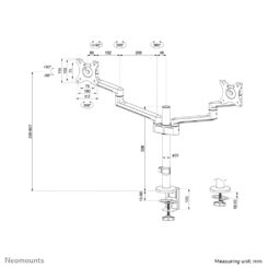 Neomounts DS60-425WH2 Monitorarm 17-27" - ruimtebesparend - Afbeelding 21