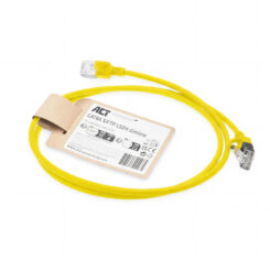 ACT Gele 1 meter LSZH S/FTP CAT6A slimline patchkabel snagless met RJ45 connectoren - Afbeelding 3