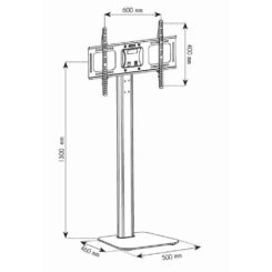 Techly ICA-TR11 tv-bevestiging 177,8 cm (70") Zwart, Zilver - Afbeelding 4
