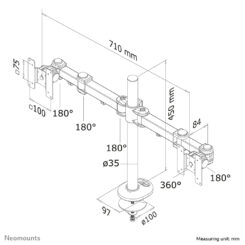 Neomounts FPMA-D960DG Monitorarm 10-27" - Afbeelding 7