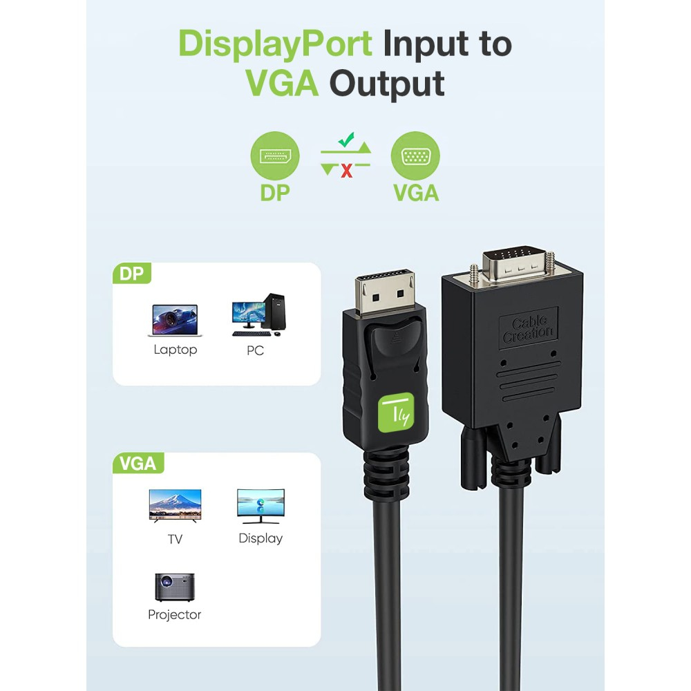 Techly 3m VGA/DisplayPort VGA (D-Sub) Zwart - Afbeelding 6