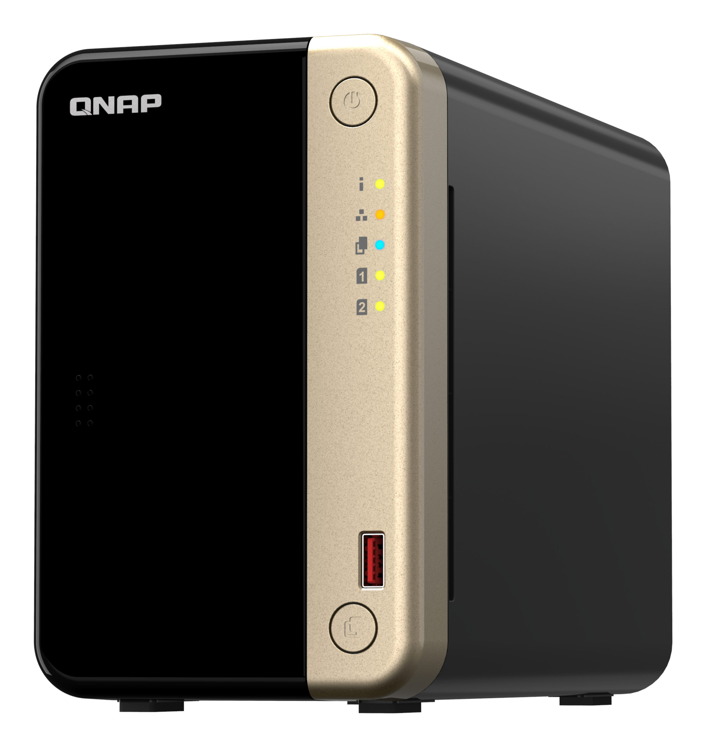 QNAP TS-264 NAS Tower Intel® Celeron® N5095 8 GB 0 TB QNAP QTS Zwart, Goud - Afbeelding 6