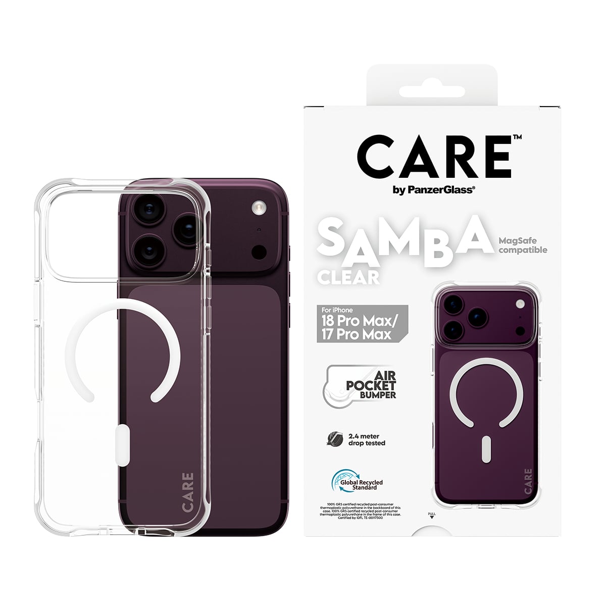 PanzerGlass CARE™ by ® Samba Case Transparent w. White MagSafe iPhone 2026 Pro Max | 17 Pro Max mobiele telefoon behuizingen Hoes Transparant - Afbeelding 3