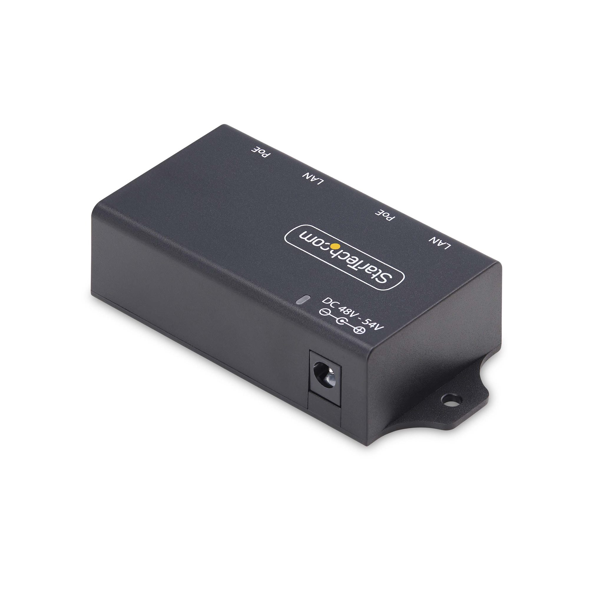 StarTech.com 2-Port Gigabit Midspan PoE+ Injector, 10/100/1000Mbps, PoE+ (802.3af/at), 30W, 1Gbps Ethernet, Wandmonteerbaar, Onbeheerde Inline Power Over Ethernet - Afbeelding 3