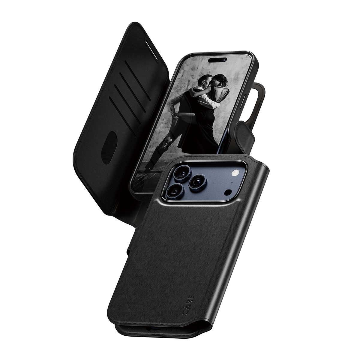 PanzerGlass CARE™ by ® Tango 2-in-1 Wallet Case w. MagSafe iPhone 17 Pro Max mobiele telefoon behuizingen Hoes Zwart