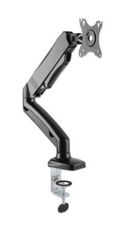 Manhattan Bureaubeugel voor TV’s en monitoren (Volledig Verstelbaar met veer), voor schermen 13"–27", met tafelklem of bladdoorvoer, VESA-compatibiliteit: 75x75 en 100x100 mm (controleer de afmetingen van de vier montagegaten aan de achterzijde), max. 9 kg, zwart - Afbeelding 2