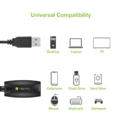 Techly ICUR3050 USB-kabel USB 3.2 Gen 1 (3.1 Gen 1) 5 m USB A 5 Gbit/s Zwart - Afbeelding 4