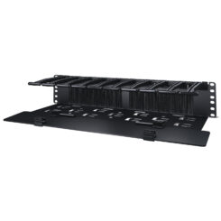 APC Horizontale kabelgeleider, 2U x 15 cm diep met bodemplaat voor het afsnoeren van kabels, enkelzijdig met afdekplaat - Afbeelding 3