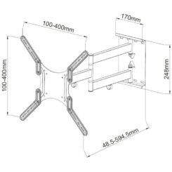 Techly ICA-PLB 136M tv-bevestiging 139,7 cm (55") Zwart - Afbeelding 4