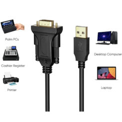 Techly IDATA USB2-SER-1A seriële kabel Zwart 1,5 m USB Type-A DB-9 - Afbeelding 4