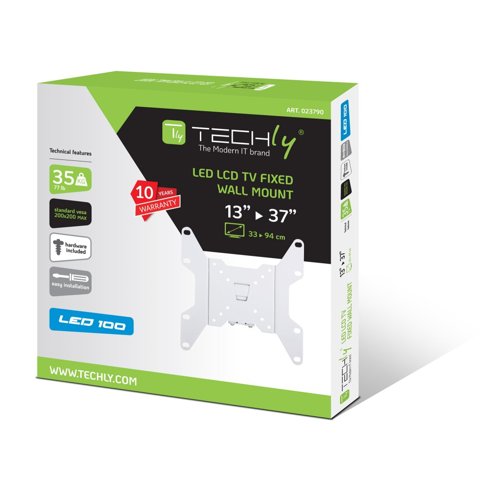 Techly ICA-LCD 114WH tv-bevestiging 94 cm (37") Wit - Afbeelding 3