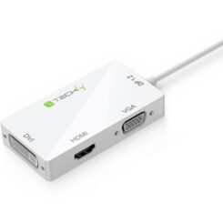 Techly IADAP DP-COMBOF2 video kabel adapter 0,15 m DisplayPort HDMI / DVI / VGA Wit - Afbeelding 4