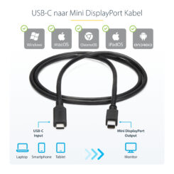 StarTech.com 1 m USB-C naar Mini DisplayPort kabel 4K 60Hz zwart - Afbeelding 9
