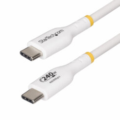 StarTech.com 1m USB-C Laadkabel, Charge & Sync, 240W (5A) PD EPR, USB 2.0, Laptop Type C Laadkabel, USB-IF Gecertificeerd, TPE Mantel - Witte USB-C Oplaadkabel - Afbeelding 2
