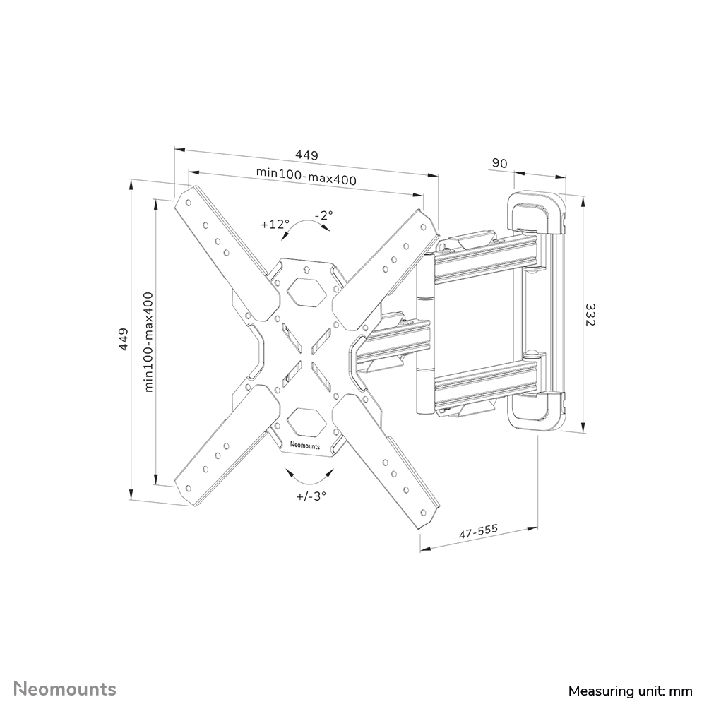 Neomounts WL40S-850BL14 TV-beugel wand 40-65" - full motion - snelle installatie - Afbeelding 21