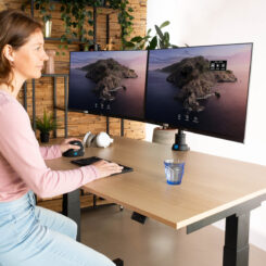 R-Go Tools Monitorarm R-Go Caparo, verstelbare dubbele monitorarm met gasveer, 100% circulair, 3-9 kg draagvermogen, zwart - Afbeelding 8