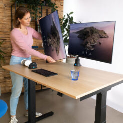 R-Go Tools Monitorarm R-Go Caparo, verstelbare dubbele monitorarm met gasveer, 100% circulair, 3-9 kg draagvermogen, zwart - Afbeelding 7