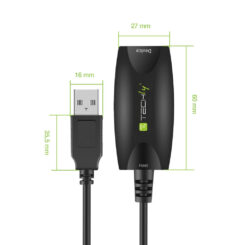 Techly ICUR3050 USB-kabel USB 3.2 Gen 1 (3.1 Gen 1) 5 m USB A 5 Gbit/s Zwart - Afbeelding 3