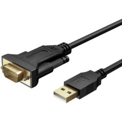 Techly IDATA USB2-SER-1A seriële kabel Zwart 1,5 m USB Type-A DB-9
