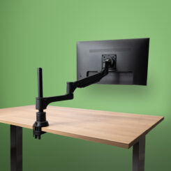 R-Go Tools Monitorarm R-Go Caparo, verstelbare enkele monitorarm met gasveer, 100% circulair, 3-9 kg draagvermogen, zwart - Afbeelding 2