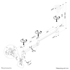 Neomounts FPMA-HAC100HC Medische monitorarm plafond 10-32" - h 0-170 cm - gasveer - Afbeelding 5
