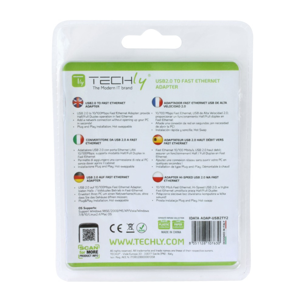 Techly IDATA ADAP-USB2TY2 netwerkkaart Ethernet 100 Mbit/s - Afbeelding 5