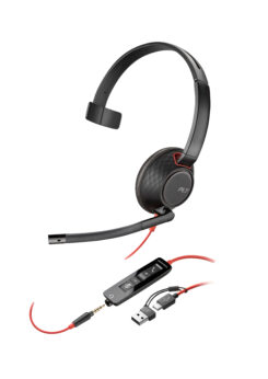 HP Poly Blackwire 5210 mono USB-C-headset + 3,5 mm stekker + USB-C/A-adapter - Afbeelding 5