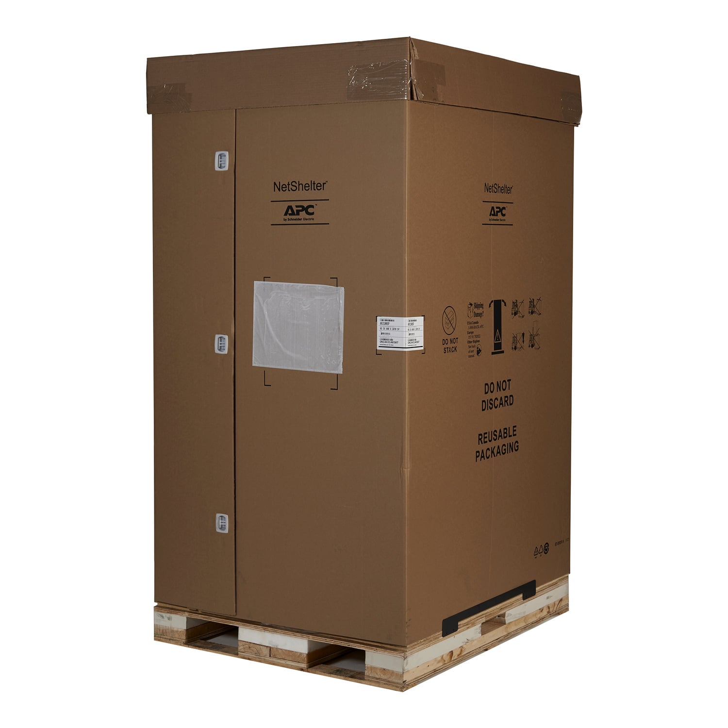 APC NetShelter SX 42U 600mm(b) x 1070mm(d) 19" IT rack, behuizing met zijpanelen, zwart, Shock Packaging