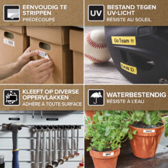 DYMO originele D1 Duurzame flexibele nylon labels | Witte Tekst op Zwart Label | 12 mm x 3,5 m | zelfklevende etiketten voor de LabelManager labelprinter | gemaakt in Europa - Afbeelding 12