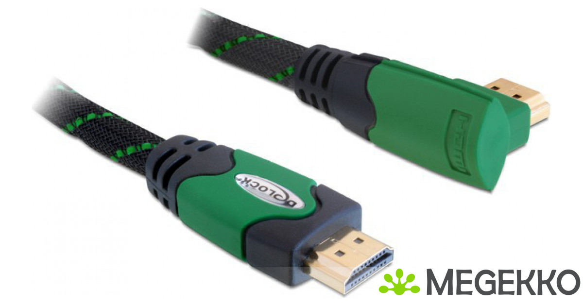 DeLOCK 1m High Speed HDMI 1.4 HDMI kabel HDMI Type A (Standaard) Zwart, Groen