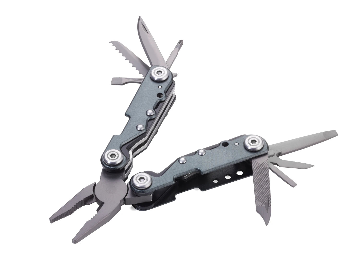 TROIKA TOL42/GY multi tool plier Sleutelhanger 10 stuks gereedschap Grijs