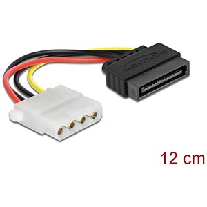 DeLOCK Power SATA/Molex Cable Zwart, Rood 0,12 m